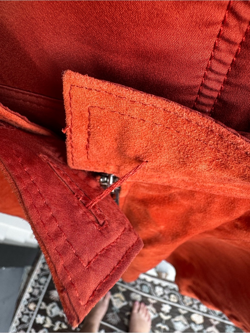 Free People burnt orange suede apron dress - Picture 5 of 7
